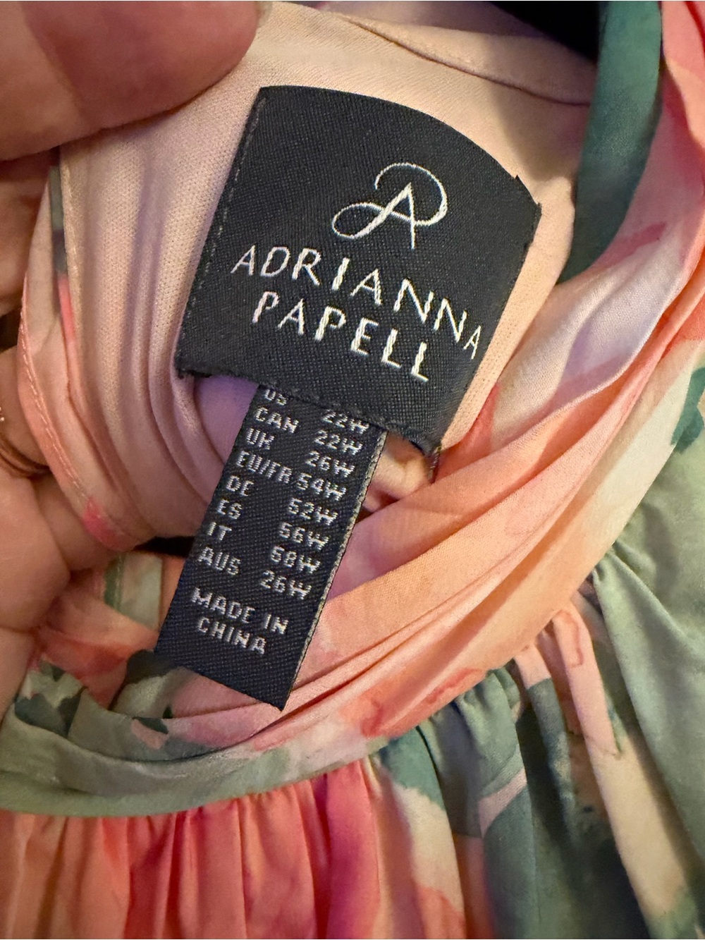 Adrianna Papell Pastel Floral Halter Maxi Dress in Pink and Mint - Picture 3 of 5